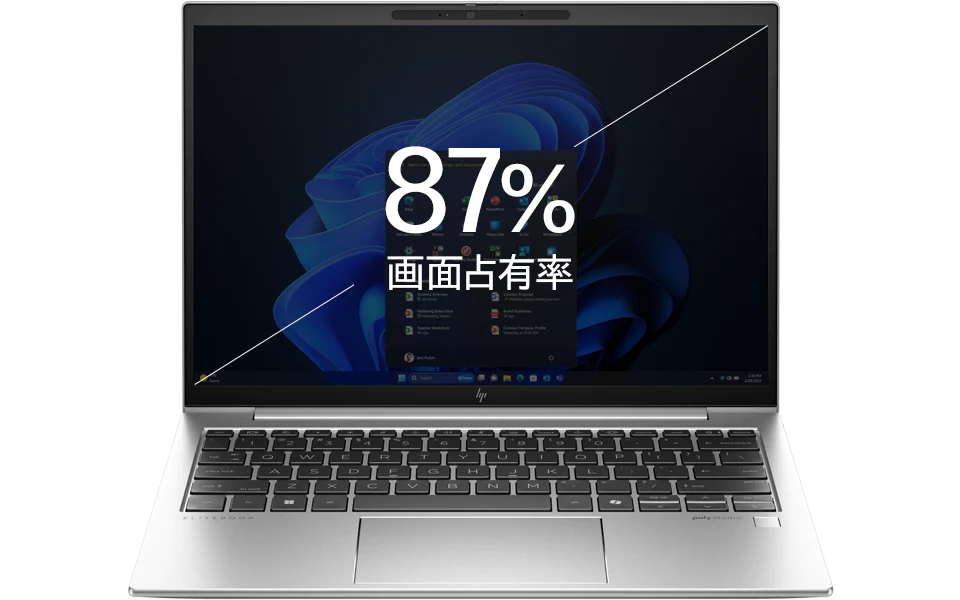 光の映り込みがなく表示範囲が広い